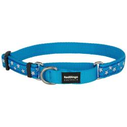 Red Dingo Stars Turquoise Medium Polosťahovací obojok